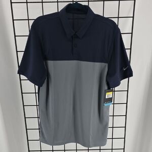 Nike Golf Men's Polo Shirt in Dark Blue and Gray Dri-Fit NEW S
